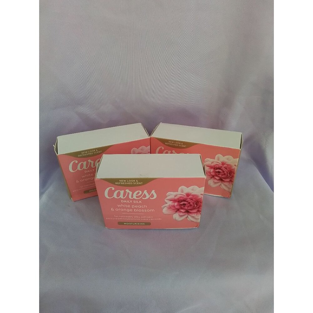 Caress Daily Silk Bar Soap White Peach & Orange Blossom 3 Pack